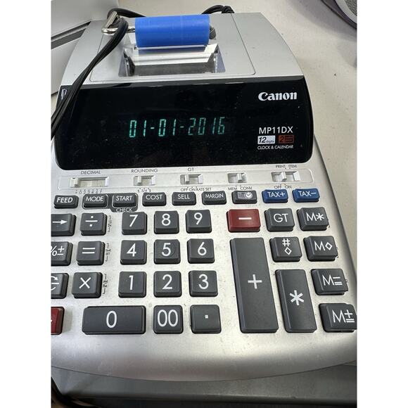 Canon MP11DX-2 2198C001 12-Digit Desktop Calculator Color Silver Size Large EUC - Picture 2 of 7